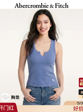 AF经典大麋鹿图案修身带胸垫小V领背心26春夏女装139-6129