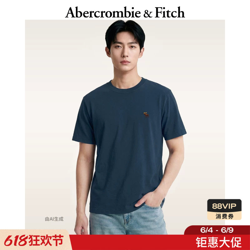 AF经典小麋鹿图案情侣重磅纯棉短袖T恤上衣26春夏男装124-6003