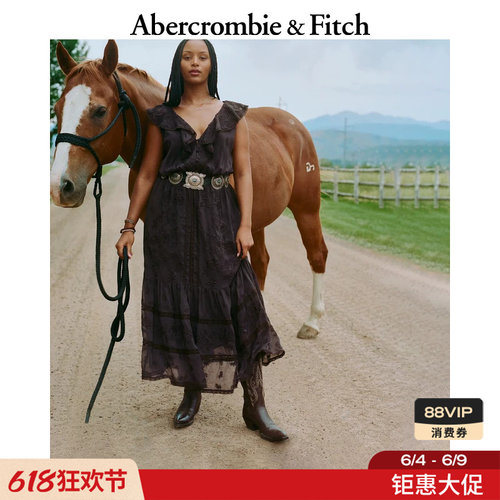 【Kemo Sabe合作系列】AF褶皱v领雪纺连衣裙25秋女装159-6751
