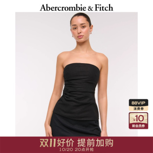吊带抹胸两穿露肩背心140 AF女装 亚麻混纺修身 美式 5224 25秋新款