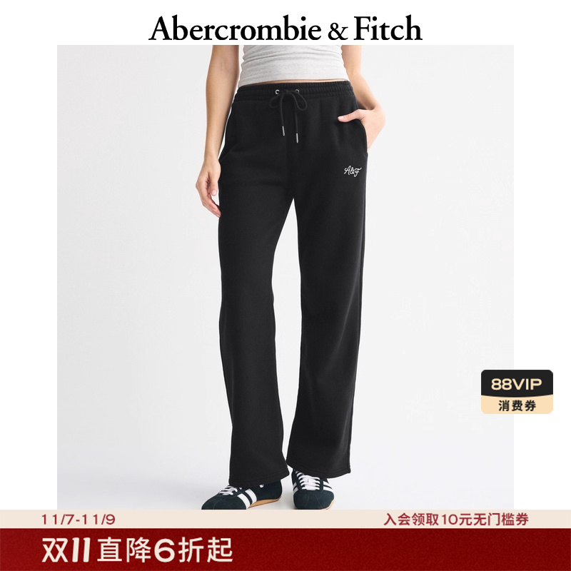 【直筒抓绒】AF女装25秋冬新款美式宽松LOGO运动卫裤147-5166