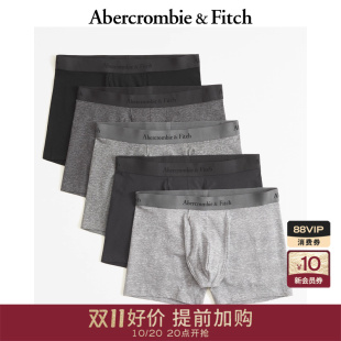 5条组合装 114 美式 LOGO舒适弹力中腰四角内裤 4012 经典 AF男装