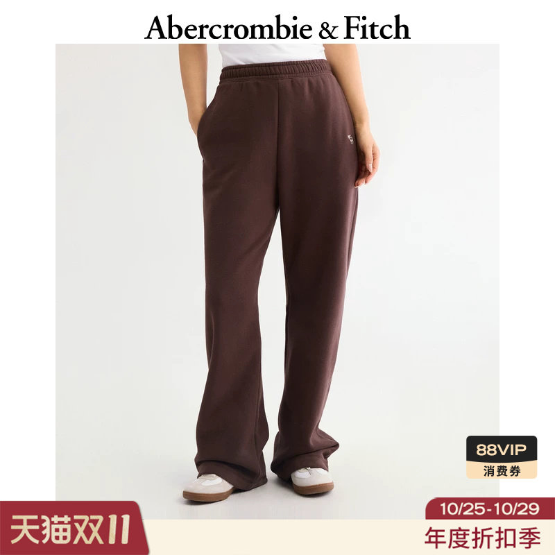 AF经典小麋鹿图案直筒保暖抓绒运动卫裤长裤26秋冬女装147-6191