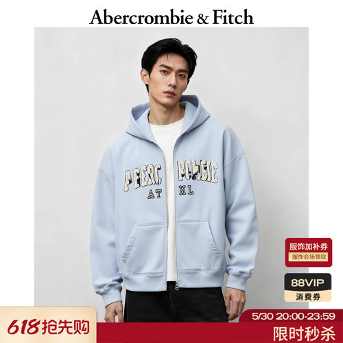 【经典复刻】AF美式重磅抓绒LOGO连帽卫衣外套26春男装122-6151