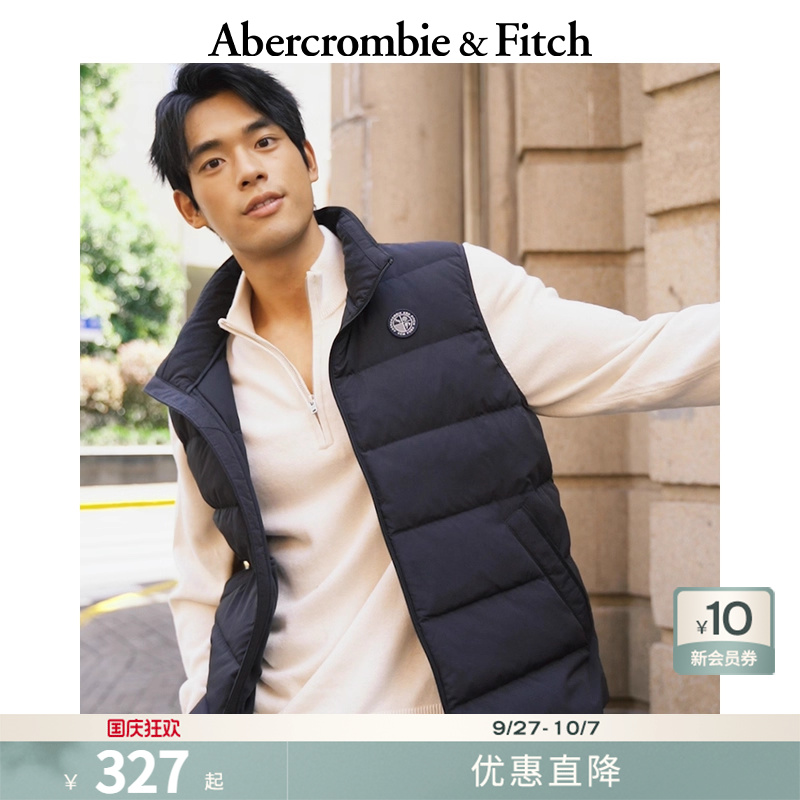AF男装24秋冬美式LOGO保暖抗风抗水立领羽绒马甲外套132-4152