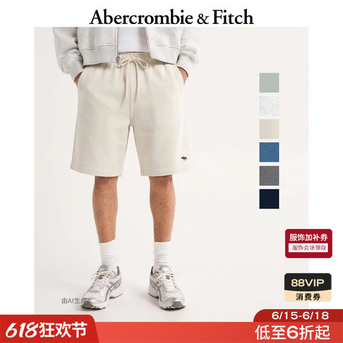 AF经典小麋鹿图案简约松紧腰毛圈布运动短裤26春夏男装128-6058