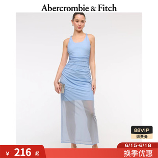 AF美式气质性感度假风薄纱修身无袖连衣裙25夏季女装159-6230