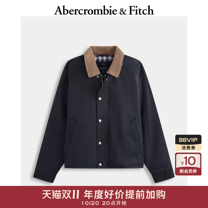 AF男装25秋冬新款美式宽松灯芯绒翻领巴恩风夹克外套132-5090