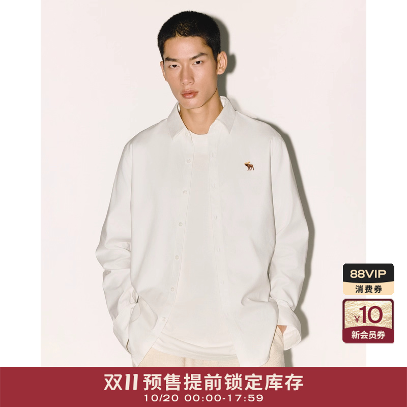 【双11预售】AF小麋鹿图案男装25秋季新款通勤长袖衬衫125-5292