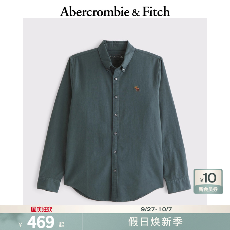 AF经典小麋鹿图案男装25秋季新款美式修身牛津长袖衬衫125-5225