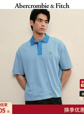 【重磅POLO】AF男装25夏季美式条纹棉质POLO衫短袖T恤124-5570