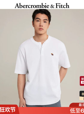 AF小麋鹿图案美式白色多色亨利纯棉重磅T恤26夏男装124-6806