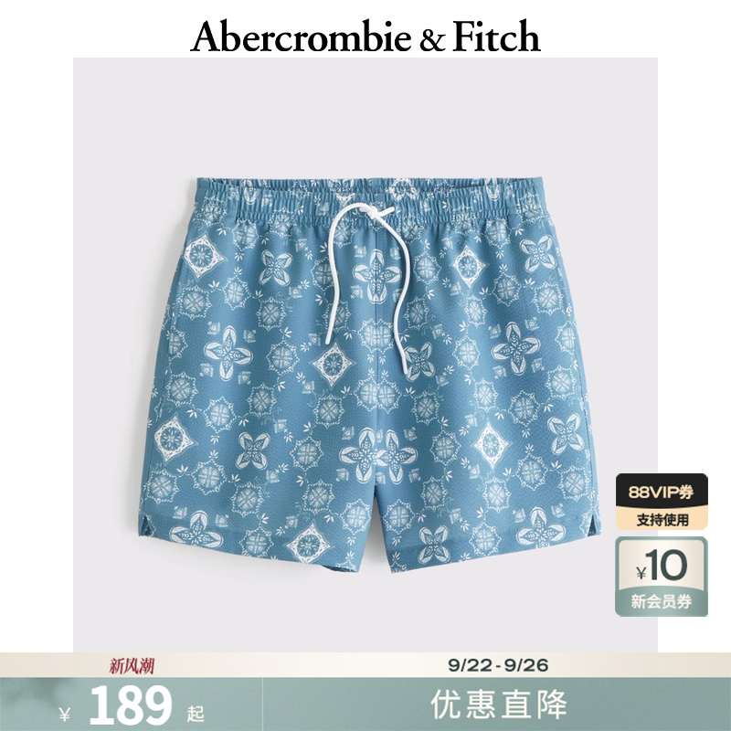 AF男装25夏季宽松运动风松紧腰网眼内衬短裤沙滩裤133-5076