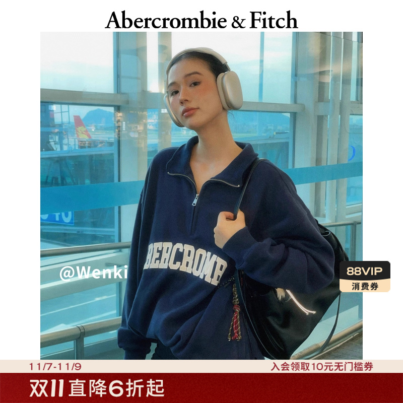 【美式街头】AF女装25秋冬新款美式LOGO宽松抓绒卫衣152-5427