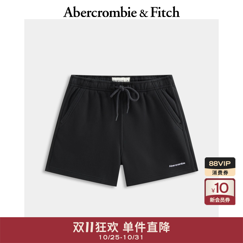 AF男装25秋季新款美式宽松抓绒LOGO松紧腰运动卫裤短裤176-5150