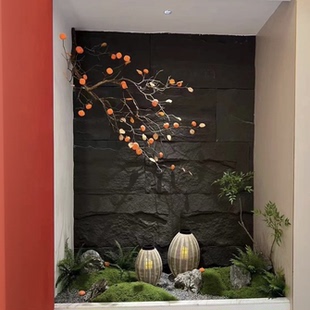 仿真柿子树假树景观造型树干酒店造景悬挂壁挂假石榴树大型造型树
