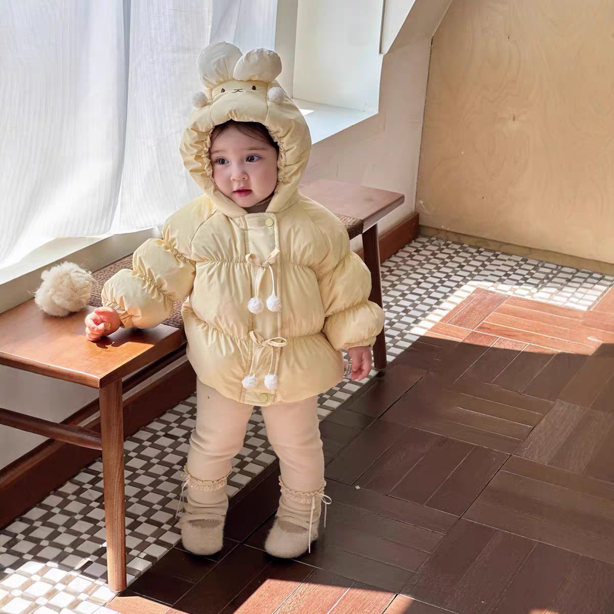 女童中长款羽绒服2025新款冬季婴幼儿童女宝宝加厚白鸭绒外套冬装