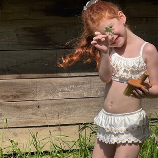 女童比基尼女宝宝儿童分体太阳花泳衣女童公主泳装 2025夏季 新款