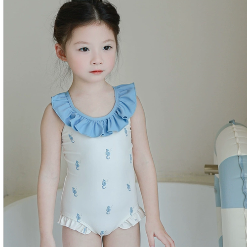 2025新款夏季女童花边连体泳衣速干婴幼儿童女宝宝温泉泳装游泳衣
