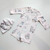 儿童长袖 连体泳装 防晒抗菌抗氯女童沙滩游泳衣女宝宝猫咪公主泳衣