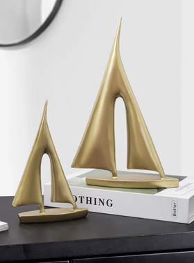 简约现代轻奢风帆船摆件家居客厅电视柜书柜酒柜办公室创意软装饰