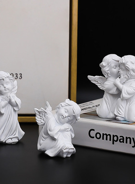 北欧可爱天使情侣摆件客厅玄关电视柜酒柜家居饰品复古道具小摆设