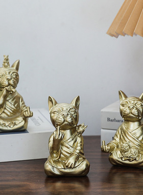 北欧创意简约抽象套三狗动物装饰客厅酒柜电视柜摆件桌面摆设陈列