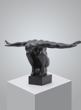 简约现代飞翔者树脂工艺品人物艺术摆件创意书柜会所雕塑家居装饰