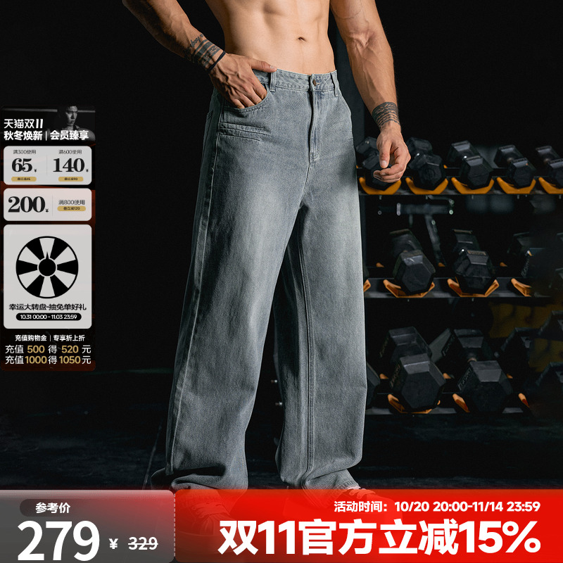 肌肉狗舒适亲肤潮牌新品牛仔长裤