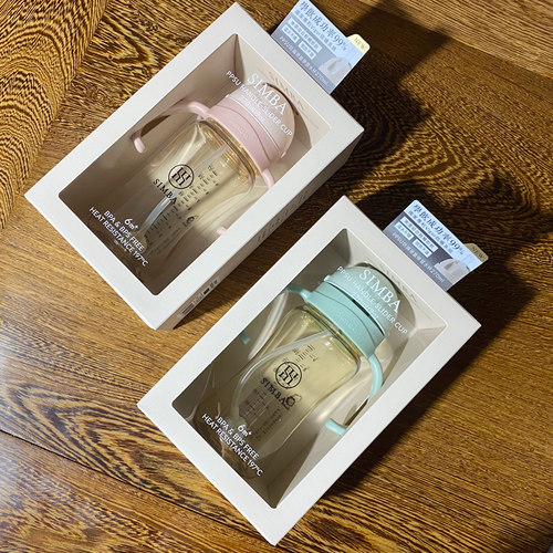 台湾ppsu宽口径带柄学饮杯吸管杯
