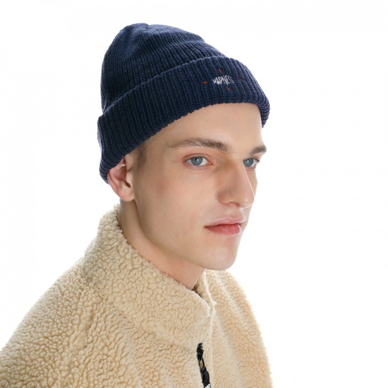 MADNESS BEANIE疯狂潮牌冬季逛街无檐圆顶白色刺绣羊毛帽余文乐男