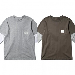 MADNESS LAYERED SLEEVES TEE秋季男士纯棉假两件中袖T恤港风MDNS