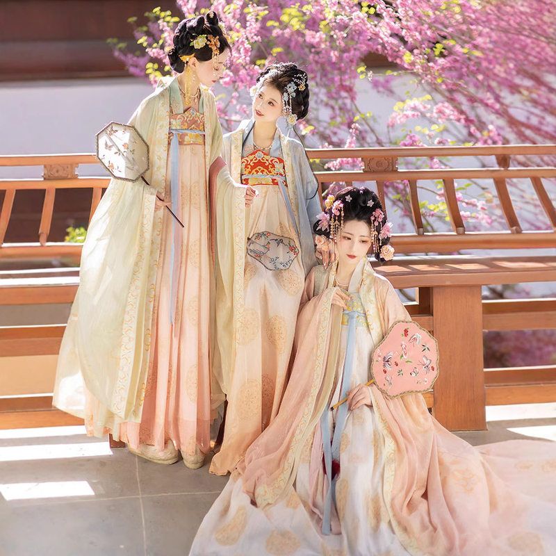 芙蓉玉黛原创成人汉服女中国风唐制齐胸襦裙大袖衫春夏闺蜜姐妹装