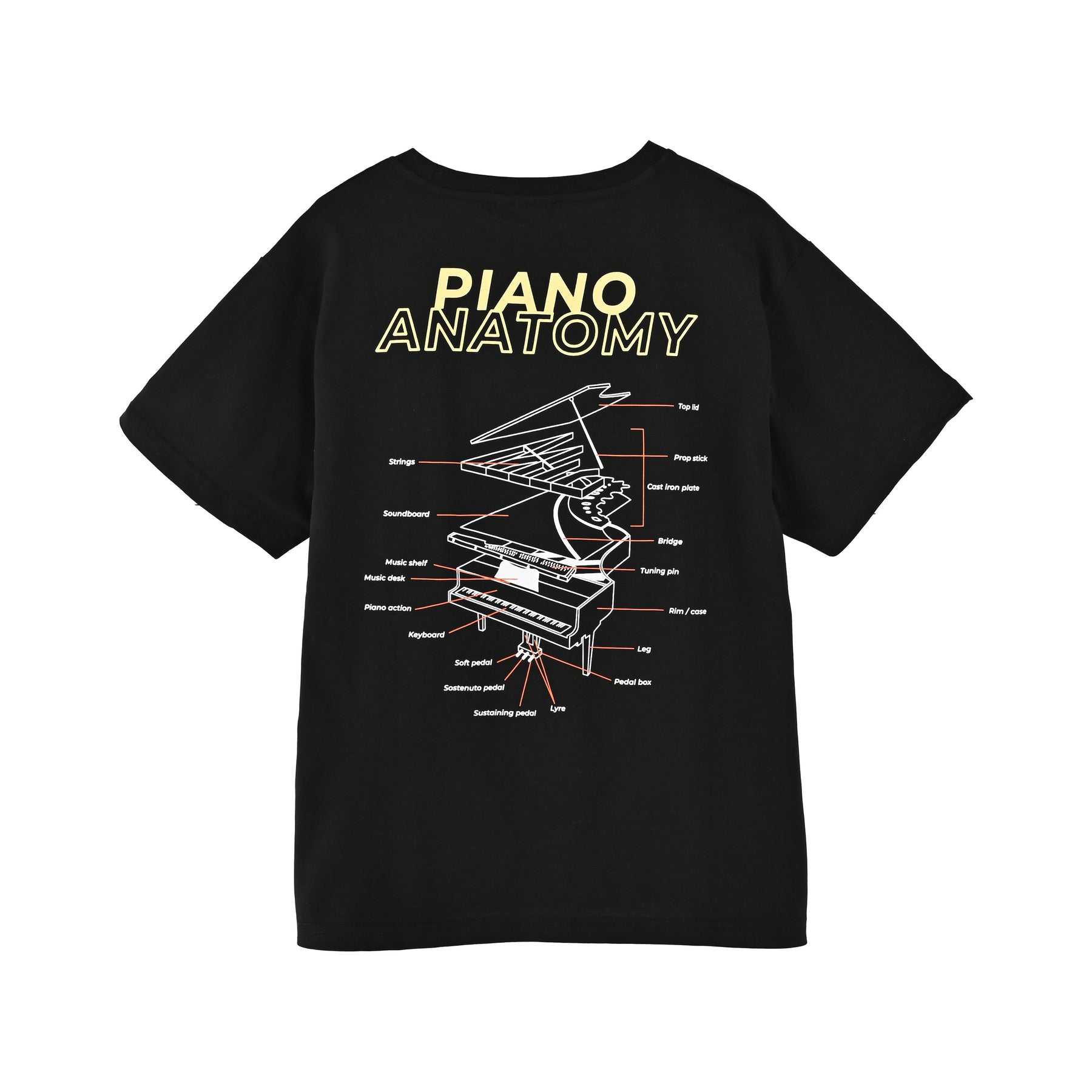 短袖短袖潮流适中钢琴纯棉