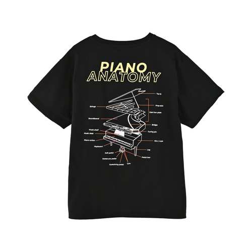 短袖短袖潮流适中钢琴纯棉