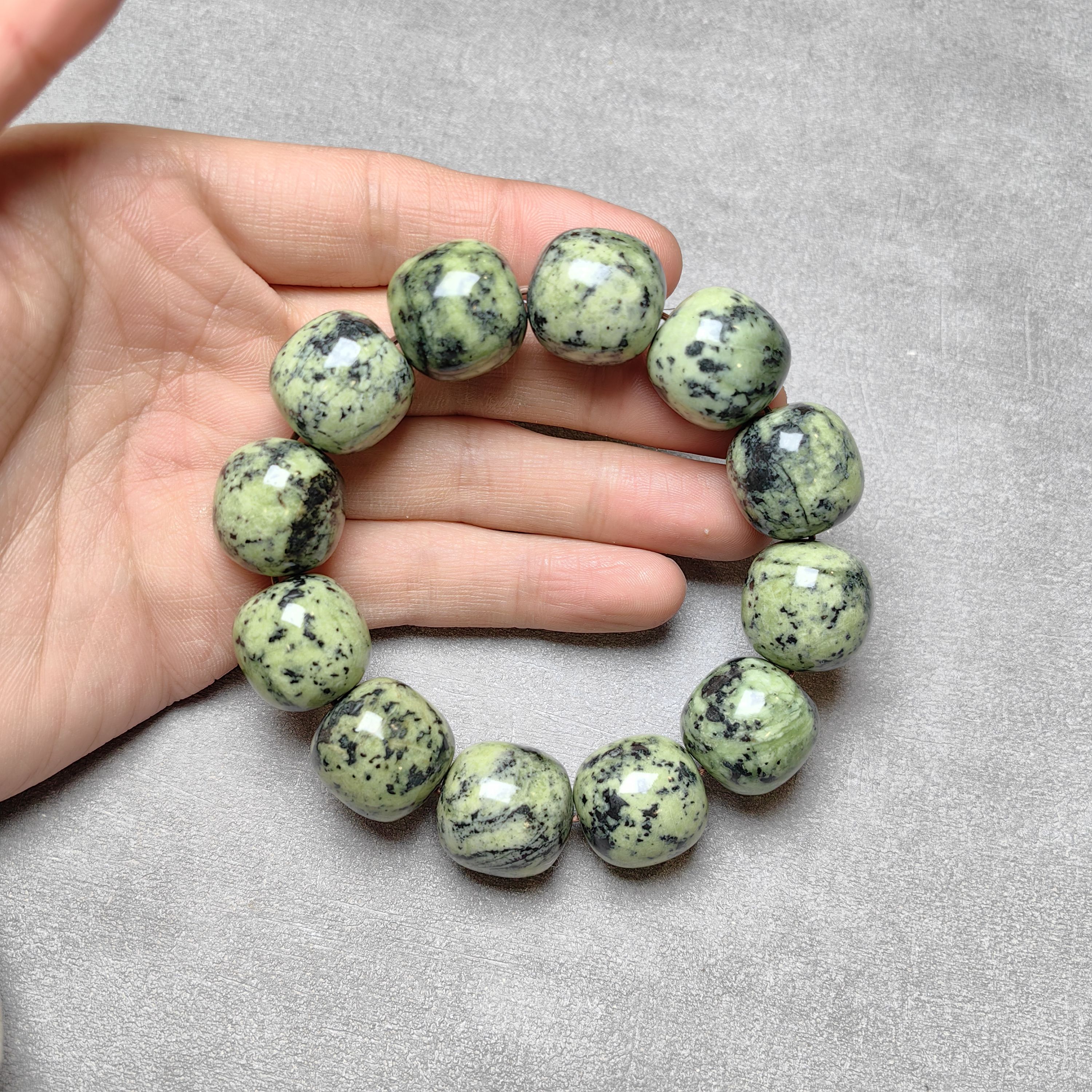 西藏藏玉自然药王正品手链西瓜18mm9285强磁养生能量老型珠手串