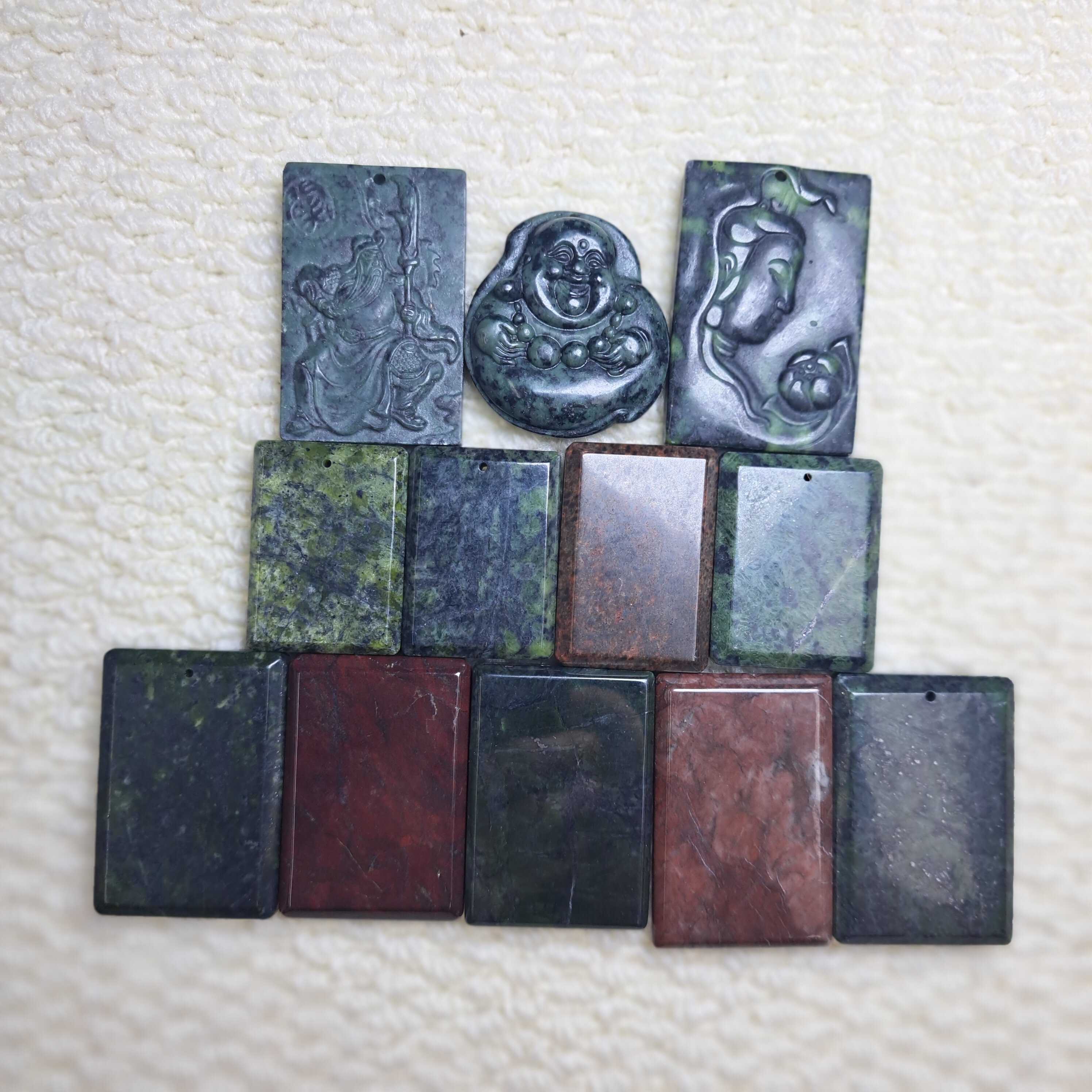 进货链接能量石套装12件吊坠方牌佛观音雕刻牌批发联系客服6877