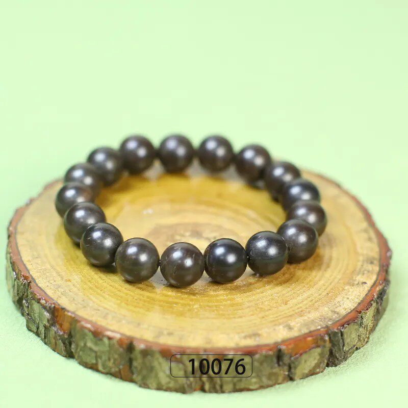 五彩湾硅化铁圆珠能量石手串款养心护心石高震动频率微瑕疵10076#
