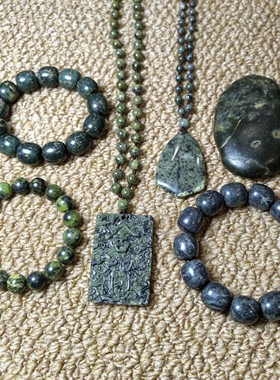 6件套更实惠臧玉药王石手串舍得吊坠老型珠手串小刮痧板籽料183