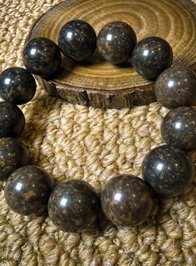 精品新疆哈密养生舍利手串18毫米黄舍利原生态负氧离子保真231