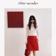 Afterwonder氛围感圣诞新年红半身裙 设计感提花小红裙A字裙短裙
