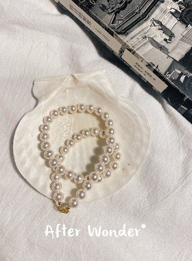 afterwonder 韩国博主同款珍珠项链 ins复古高级质感8mm