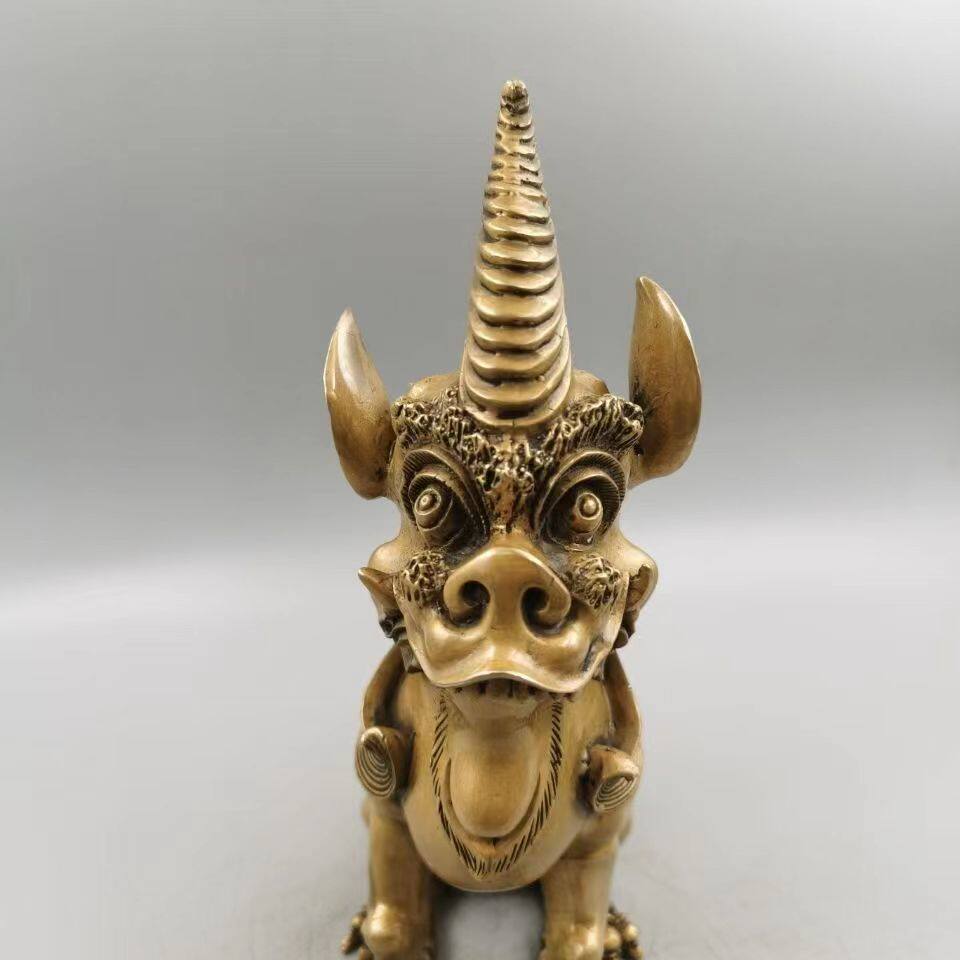 纯铜独角兽摆件招财祥瑞貔貅神兽谛听奇珍异兽居家办公室装饰礼品
