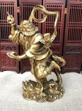 文状元魁星点斗黄铜像