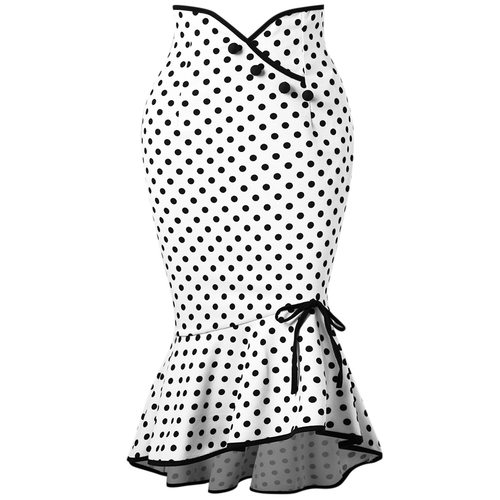 Button-strap -dot Slim Dress