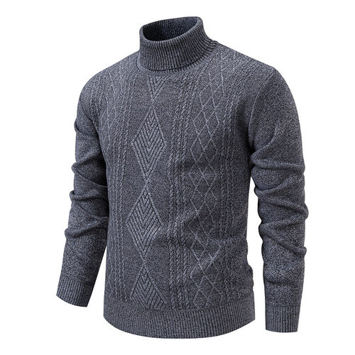 Men's Turtleneck Middle-aged Dad's Fleece-lined Thickened Sw