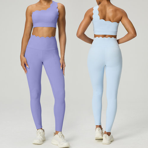 Aiba Cross-border New Solid lor Lace One-shoulder Bra Sports