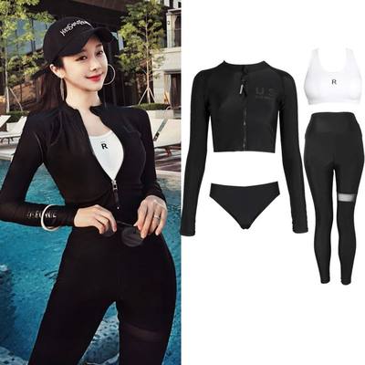 Women Swimsuit Rash Guard Swimsuit 2024 Long Sleeve Swimwear