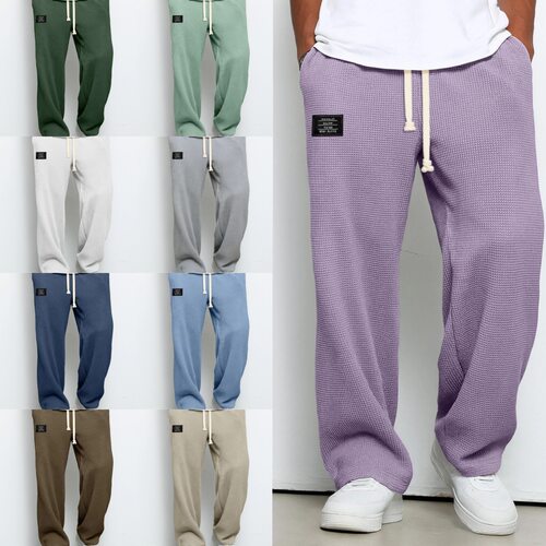 Men’s Relaxed-fit, Draping Straight-leg Wide-leg Casual Spo