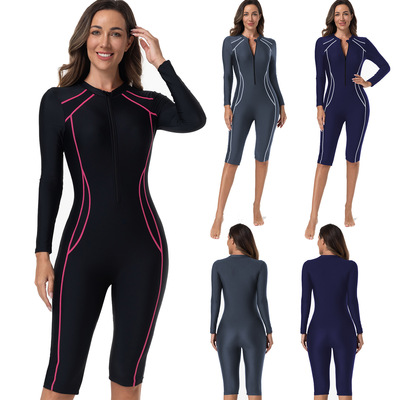 Women’s 6-color Swimsuit, One-piece Surf Suit With Boxer-cu